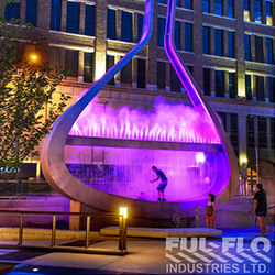 Water Fountain With Violet Lighting
